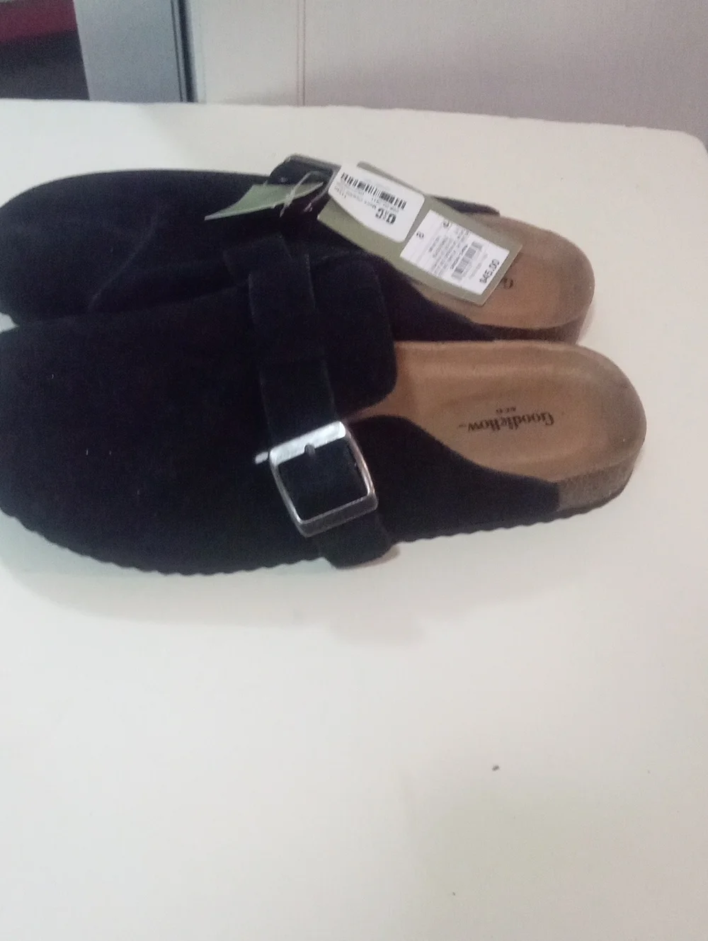 Goodfellow Black Suede Slip-On Mule with Buckle NWT $45 Oswald Leather